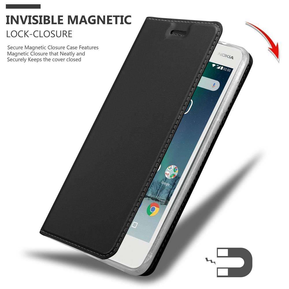 Cadorabo Handyhülle für Nokia 2 2017 Schutz Hülle in Schwarz Cover Etui Book Case Booklet