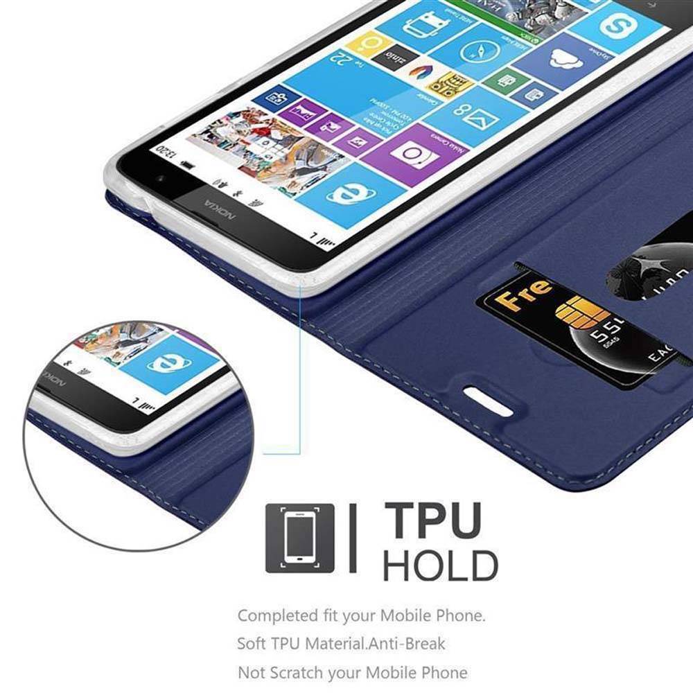 Cadorabo Handyhülle für Nokia Lumia 1320 Schutz Hülle in Blau Cover Etui Book Case Booklet