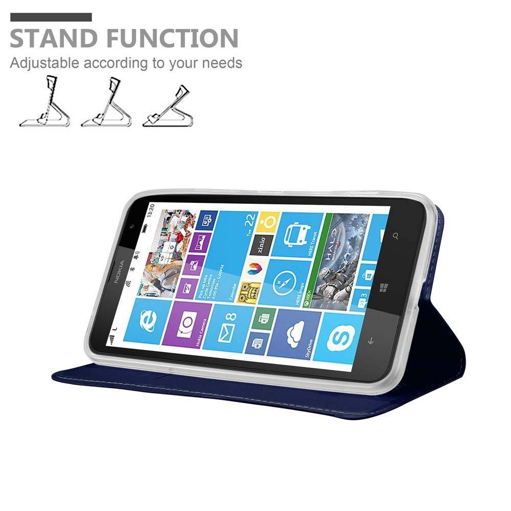 Cadorabo Handyhülle für Nokia Lumia 1320 Schutz Hülle in Blau Cover Etui Book Case Booklet
