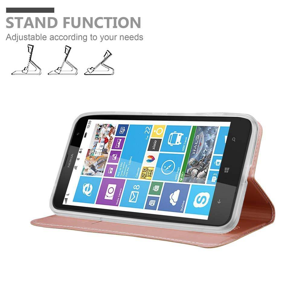 Cadorabo Handyhülle für Nokia Lumia 1320 Schutz Hülle in Rosa Cover Etui Book Case Booklet