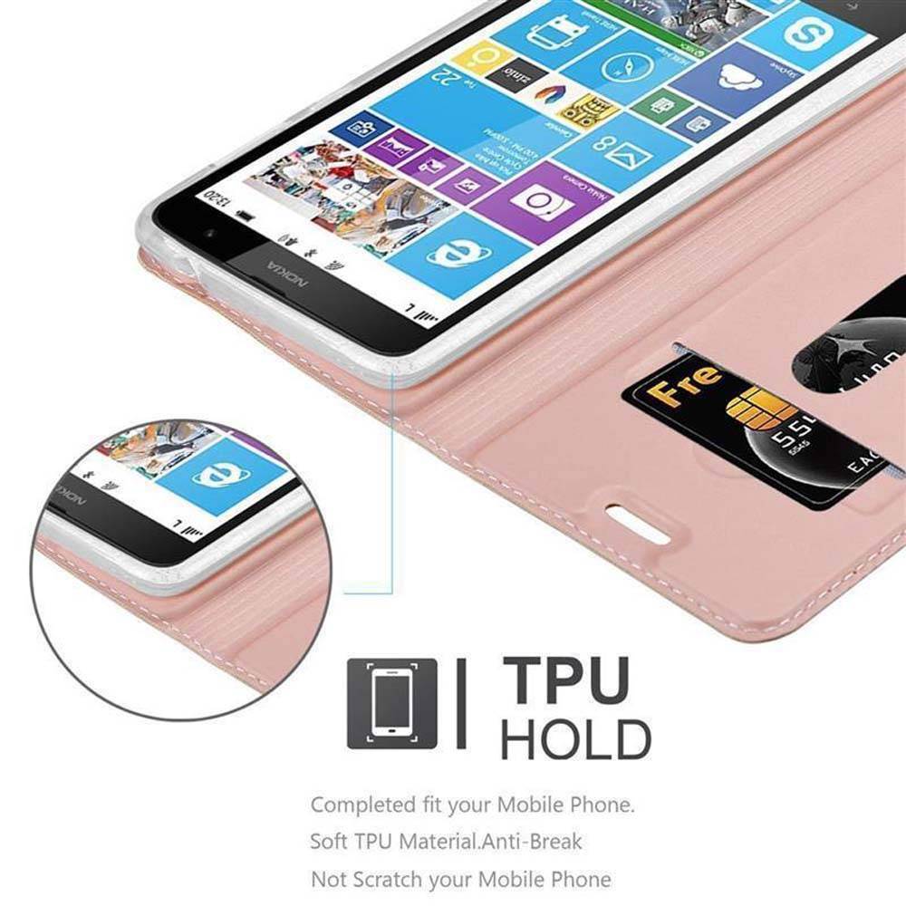 Cadorabo Handyhülle für Nokia Lumia 1320 Schutz Hülle in Rosa Cover Etui Book Case Booklet