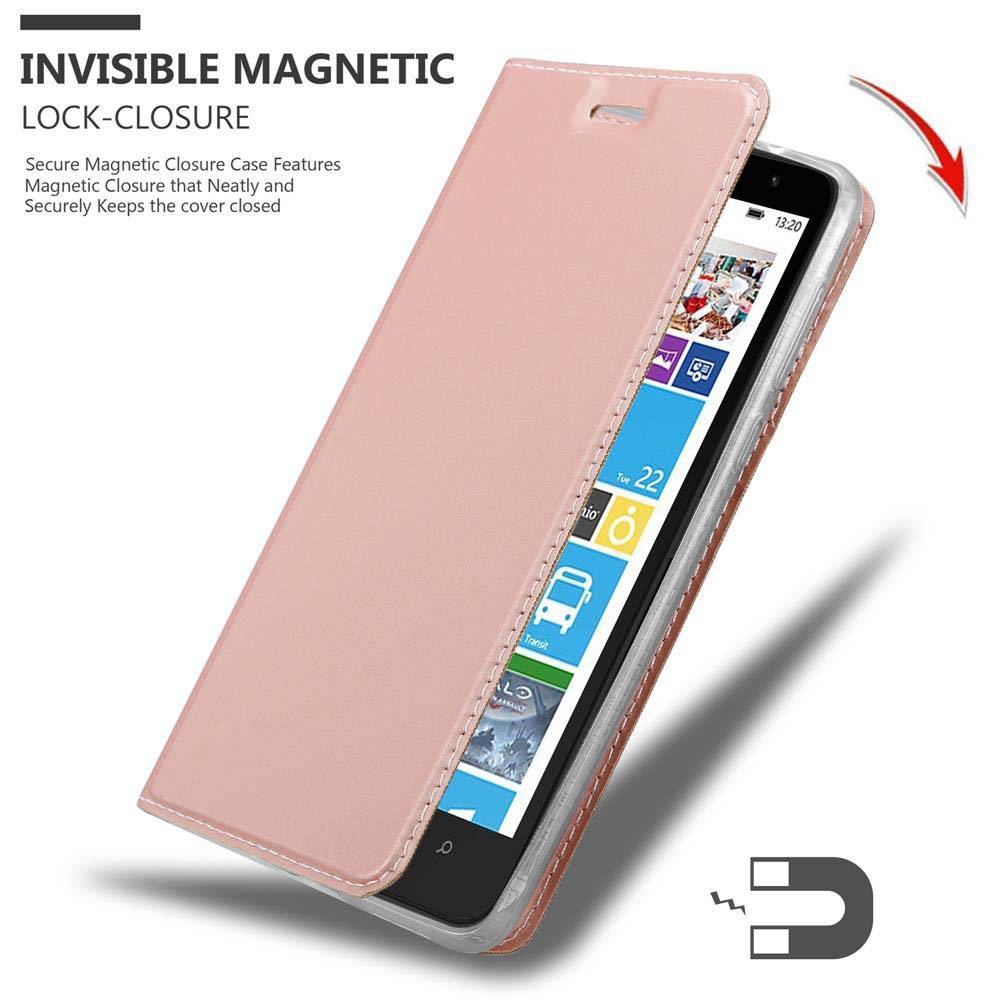 Cadorabo Handyhülle für Nokia Lumia 1320 Schutz Hülle in Rosa Cover Etui Book Case Booklet