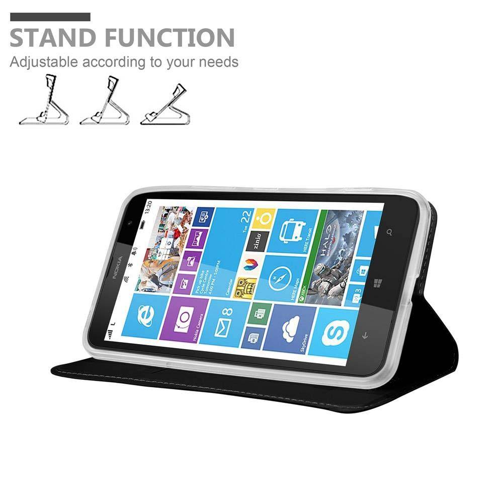 Cadorabo Handyhülle für Nokia Lumia 1320 Schutz Hülle in Schwarz Cover Etui Book Case Booklet