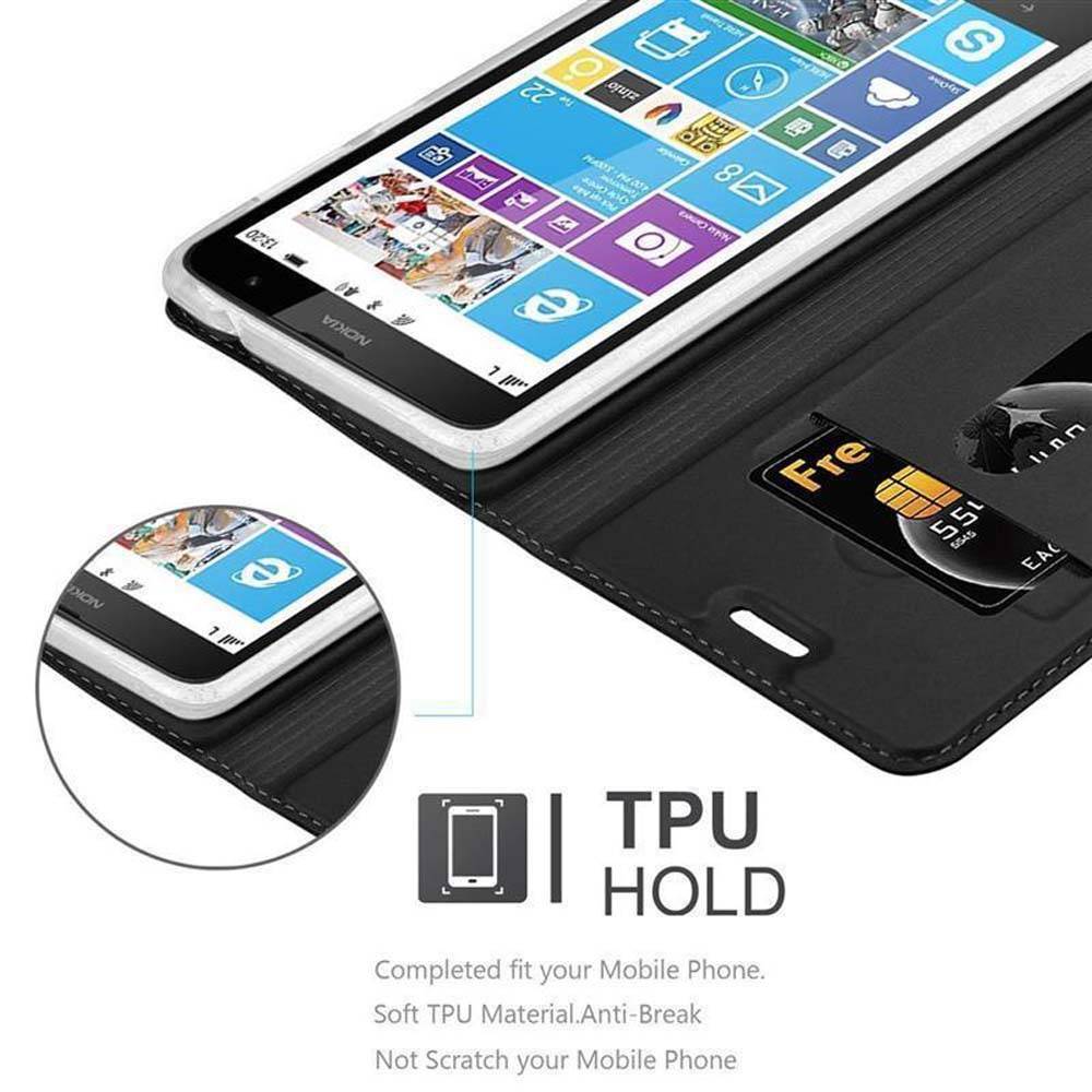 Cadorabo Handyhülle für Nokia Lumia 1320 Schutz Hülle in Schwarz Cover Etui Book Case Booklet