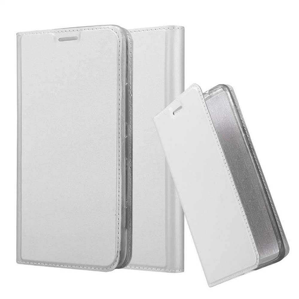 Cadorabo Handyhülle für Nokia Lumia 1320 Schutz Hülle in Silber Cover Etui Book Case Booklet