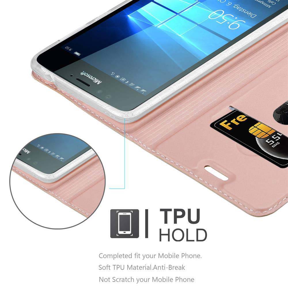 Cadorabo Handyhülle für Nokia Lumia 950 Schutz Hülle in Rosa Cover Etui Book Case Booklet
