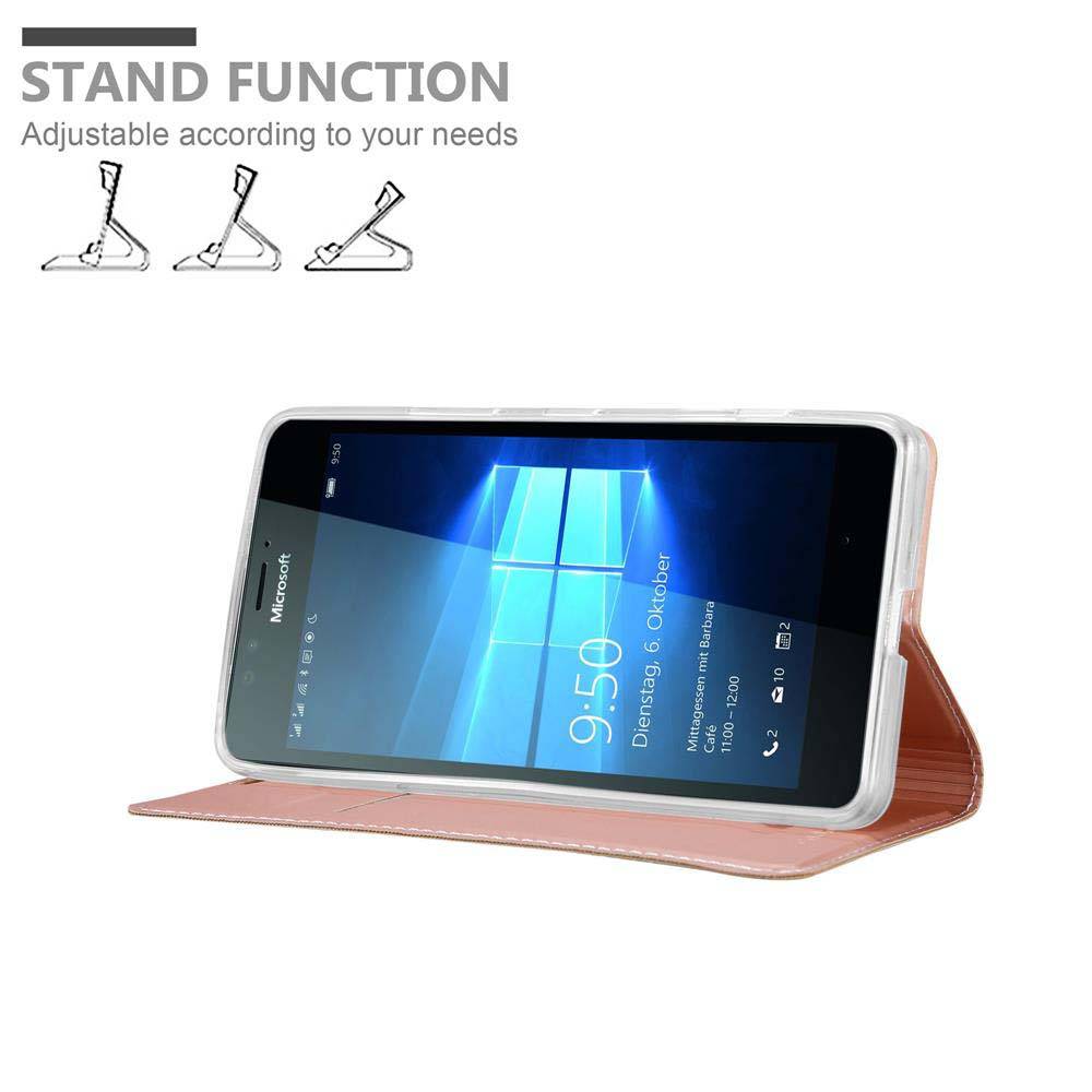Cadorabo Handyhülle für Nokia Lumia 950 Schutz Hülle in Rosa Cover Etui Book Case Booklet