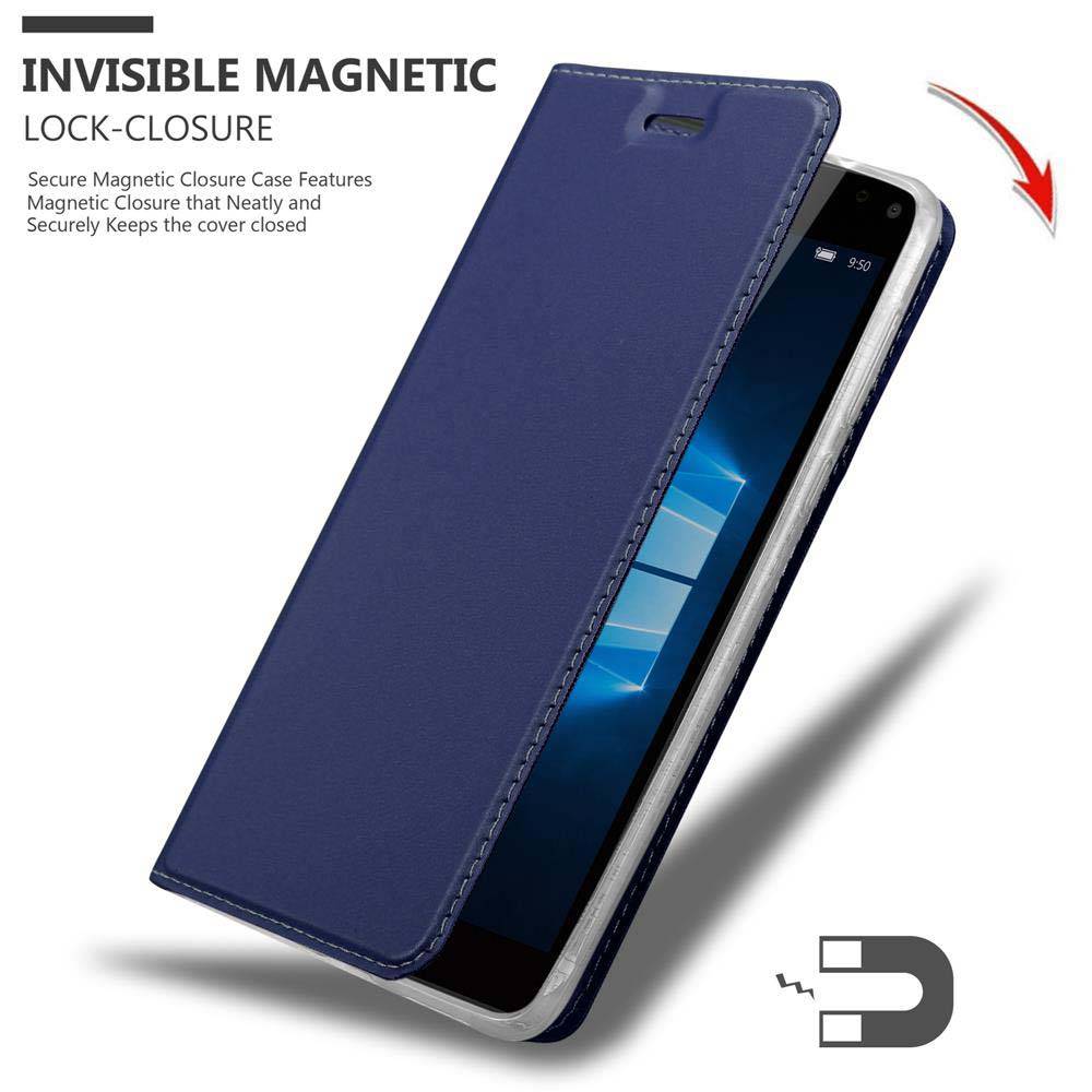 Cadorabo Handyhülle für Nokia Lumia 950 XL Schutz Hülle in Blau Cover Etui Book Case Booklet
