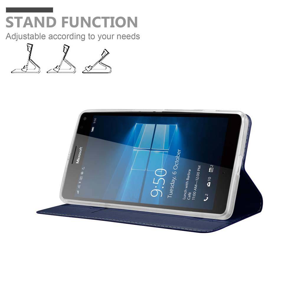 Cadorabo Handyhülle für Nokia Lumia 950 XL Schutz Hülle in Blau Cover Etui Book Case Booklet
