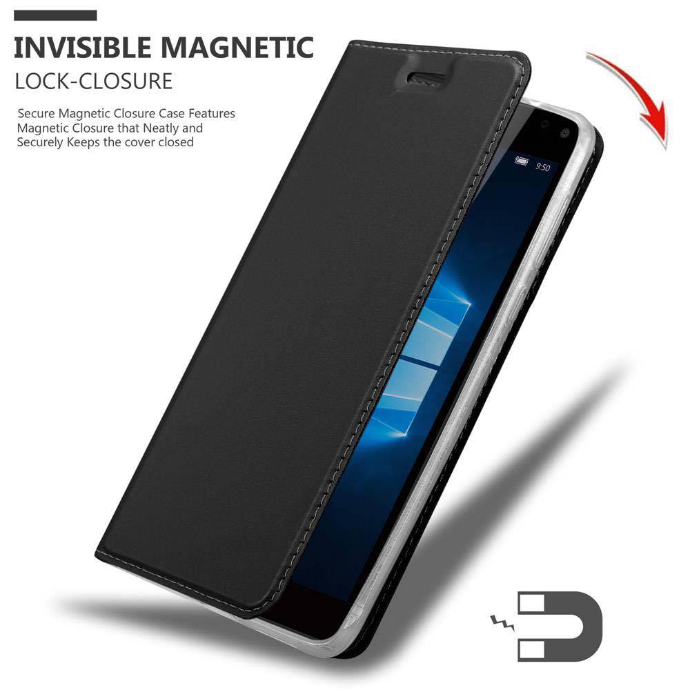 Cadorabo Handyhülle für Nokia Lumia 950 XL Schutz Hülle in Schwarz Cover Etui Book Case Booklet