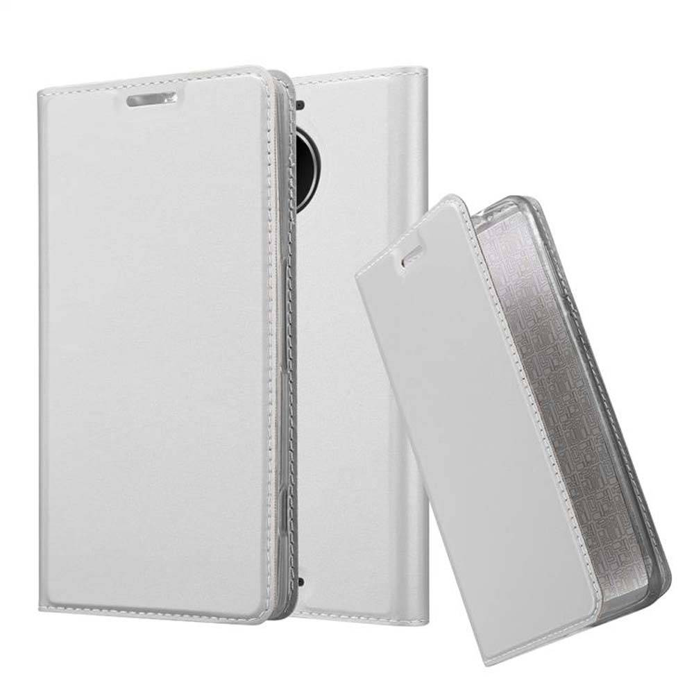 Cadorabo Handyhülle für Nokia Lumia 950 XL Schutz Hülle in Silber Cover Etui Book Case Booklet
