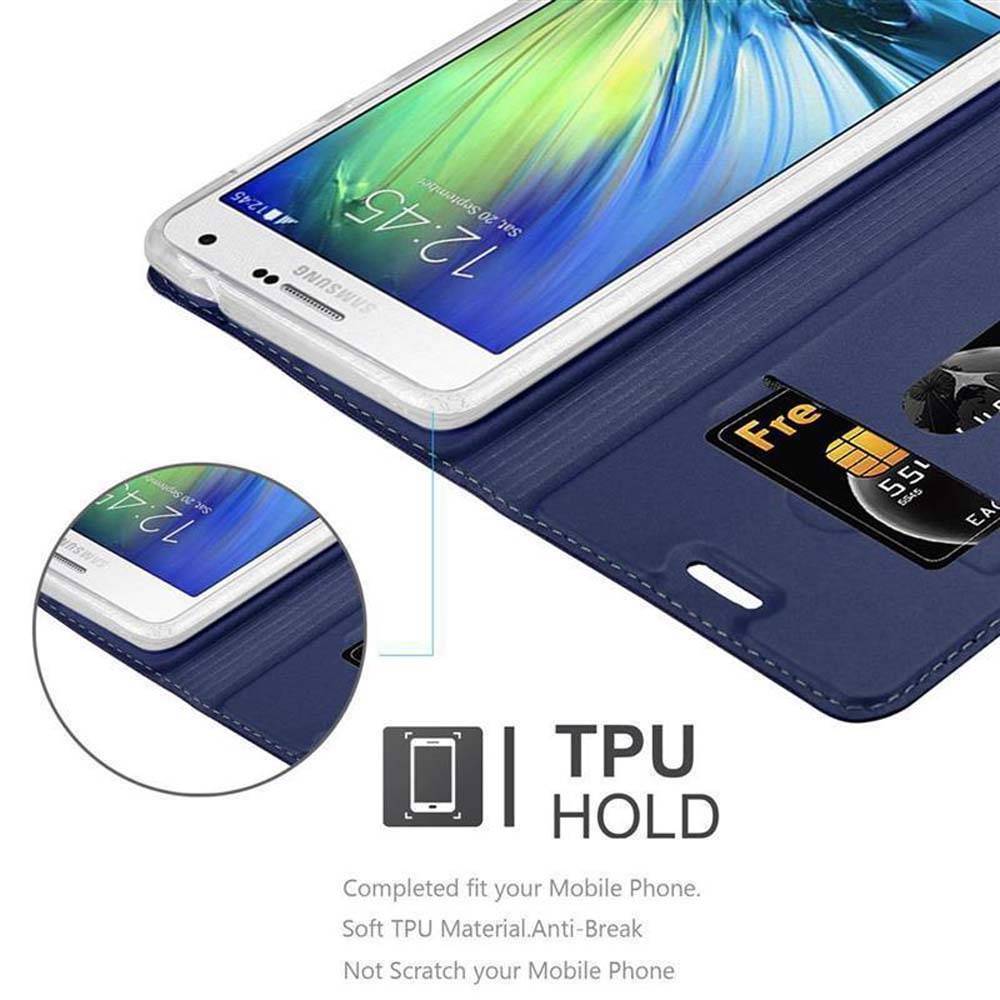 Cadorabo Handyhülle für Samsung Galaxy A7 2015 Schutz Hülle in Blau Cover Etui Book Case Booklet
