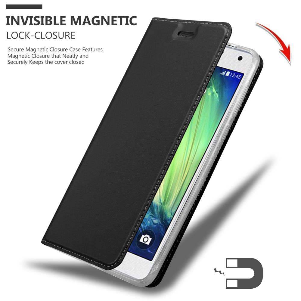 Cadorabo Handyhülle für Samsung Galaxy A7 2015 Schutz Hülle in Schwarz Cover Etui Book Case Booklet