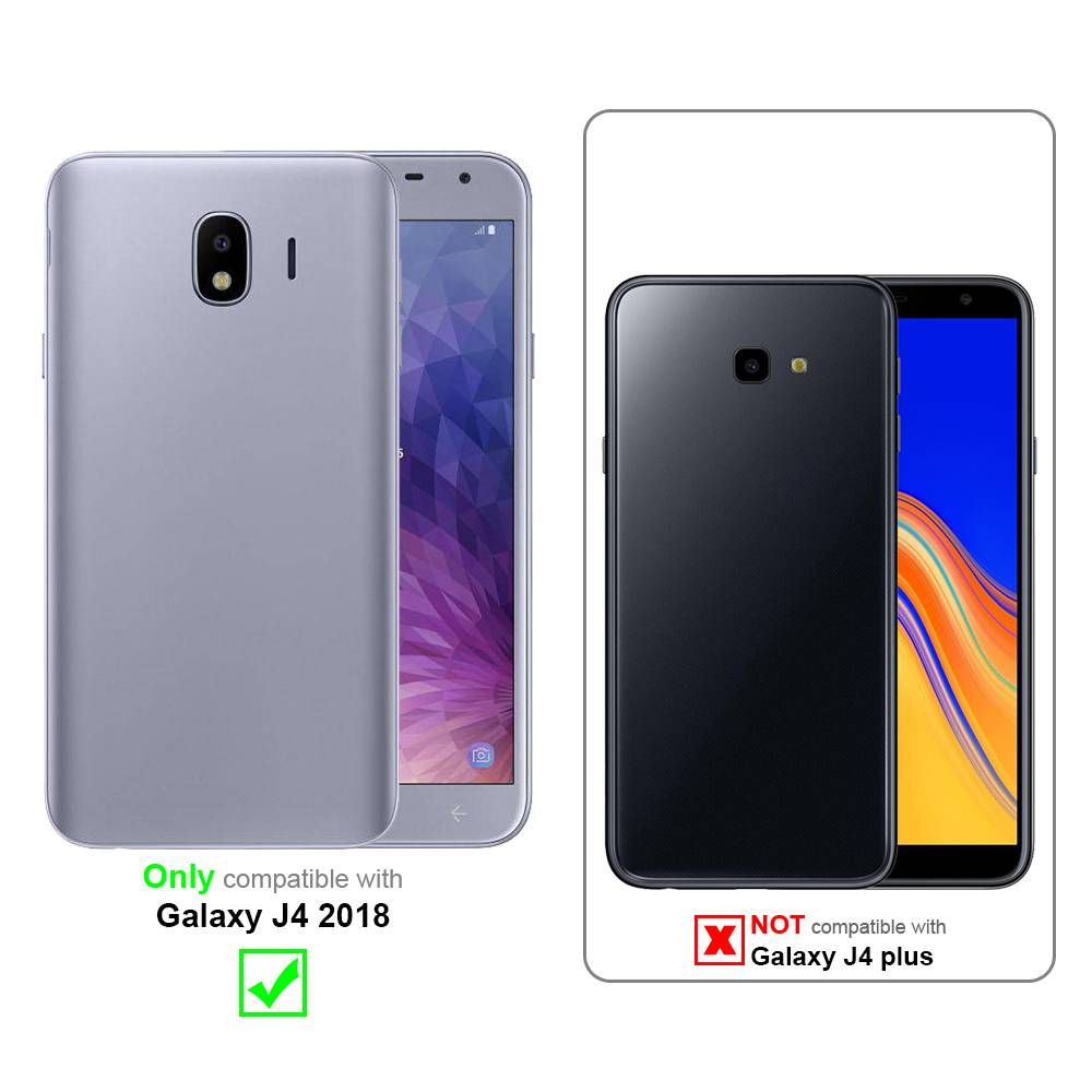 Cadorabo Hülle für Samsung Galaxy J4 2018 Schutz Hülle in Braun Handyhülle Etui Case Cover Magnetverschluss