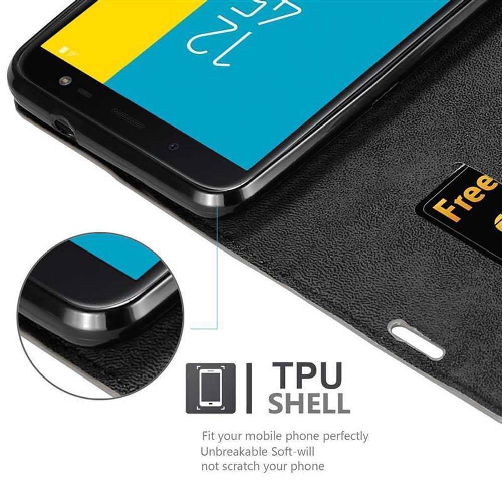 Cadorabo Hülle für Samsung Galaxy J6 2018 Schutz Hülle in Braun Handyhülle Etui Case Cover Magnetverschluss