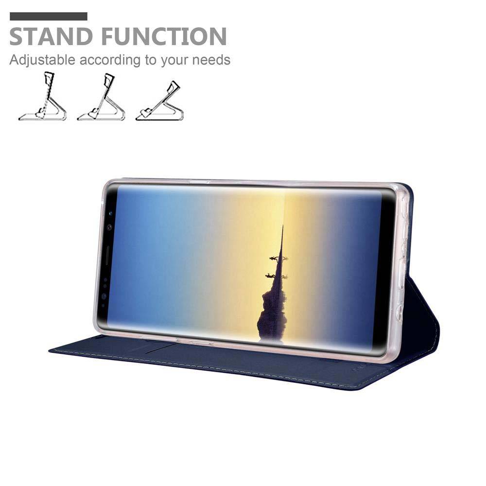 Cadorabo Handyhülle für Samsung Galaxy NOTE 8 Schutz Hülle in Blau Cover Etui Book Case Booklet
