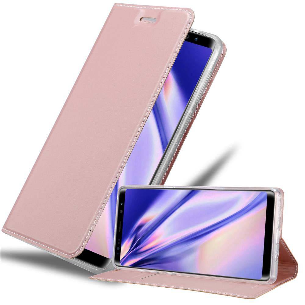 Cadorabo Handyhülle für Samsung Galaxy NOTE 8 Schutz Hülle in Rosa Cover Etui Book Case Booklet