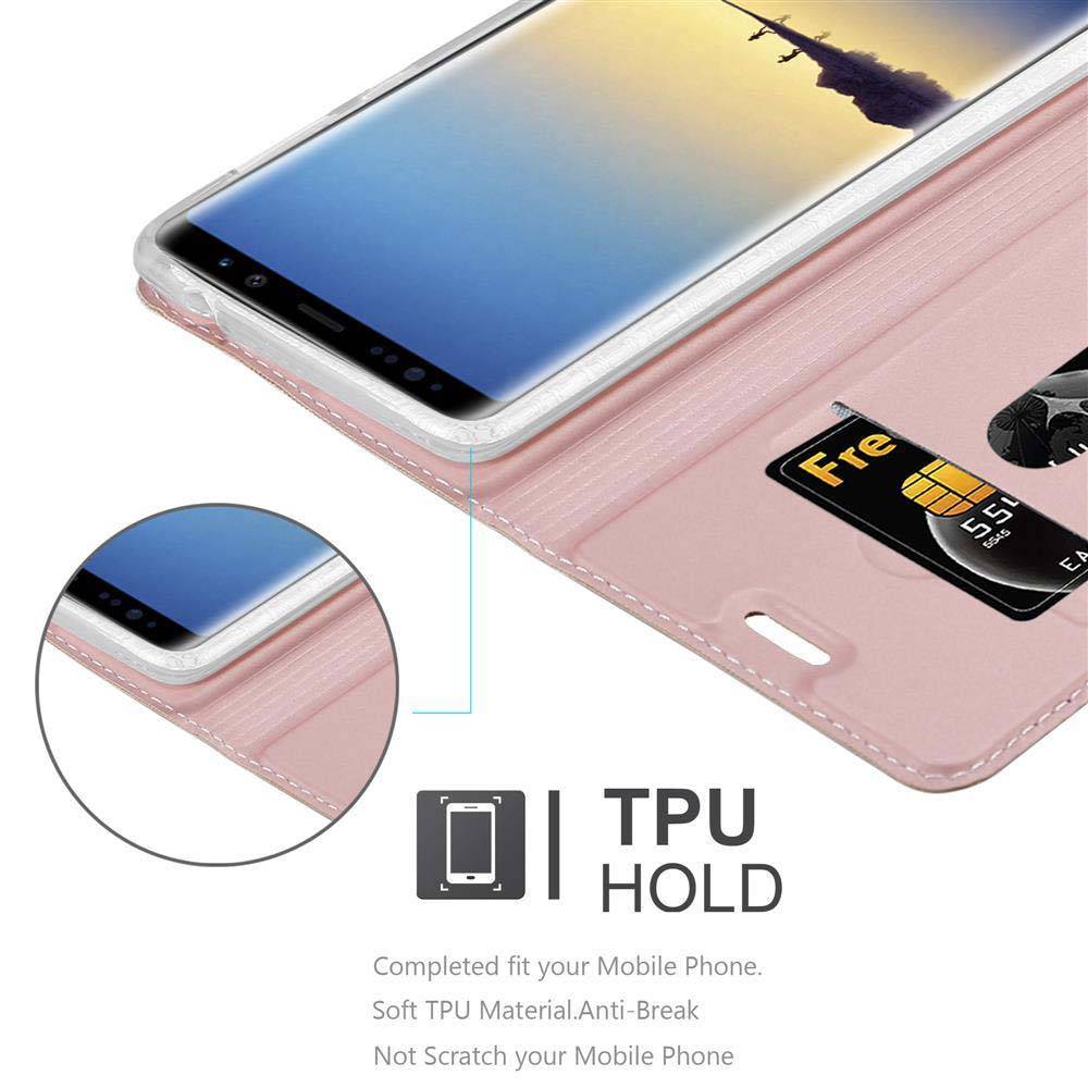 Cadorabo Handyhülle für Samsung Galaxy NOTE 8 Schutz Hülle in Rosa Cover Etui Book Case Booklet