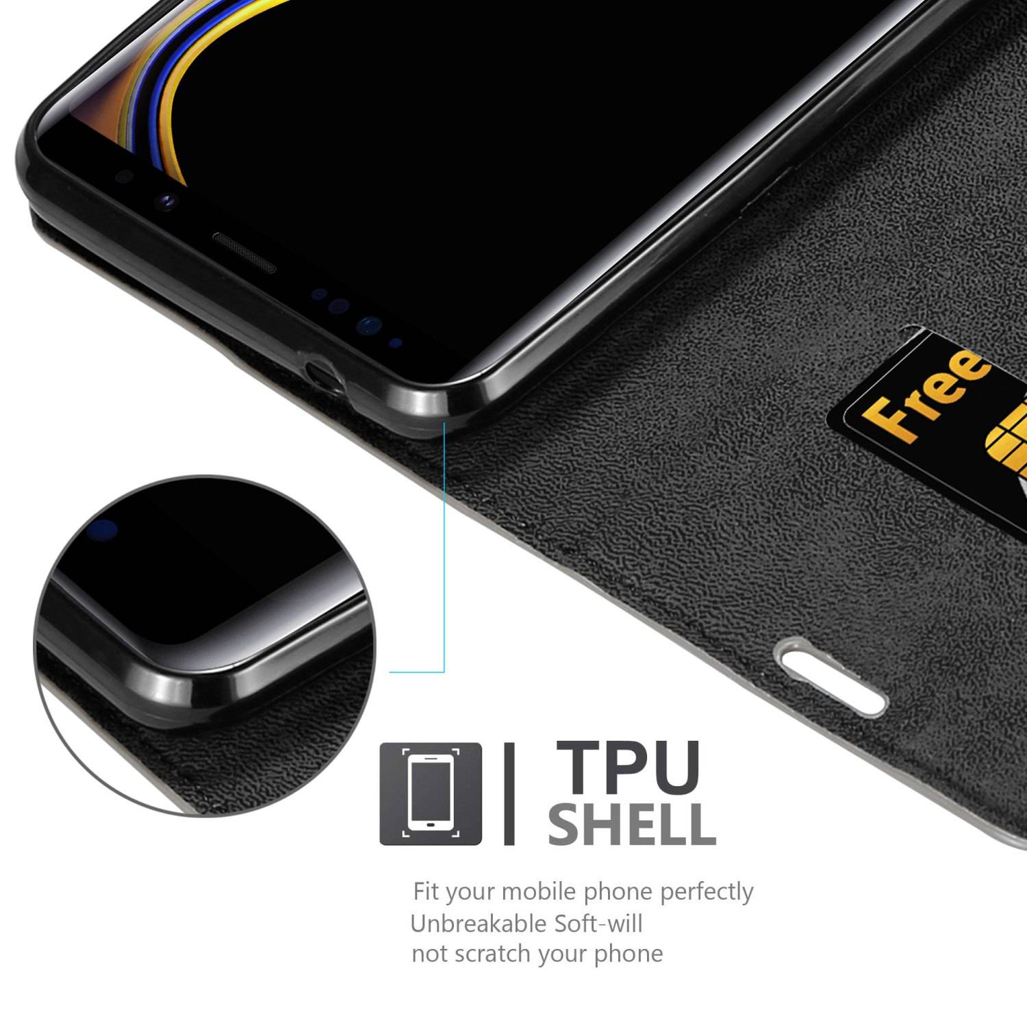 Cadorabo Hülle für Samsung Galaxy NOTE 9 Schutz Hülle in Braun Handyhülle Etui Case Cover Magnetverschluss