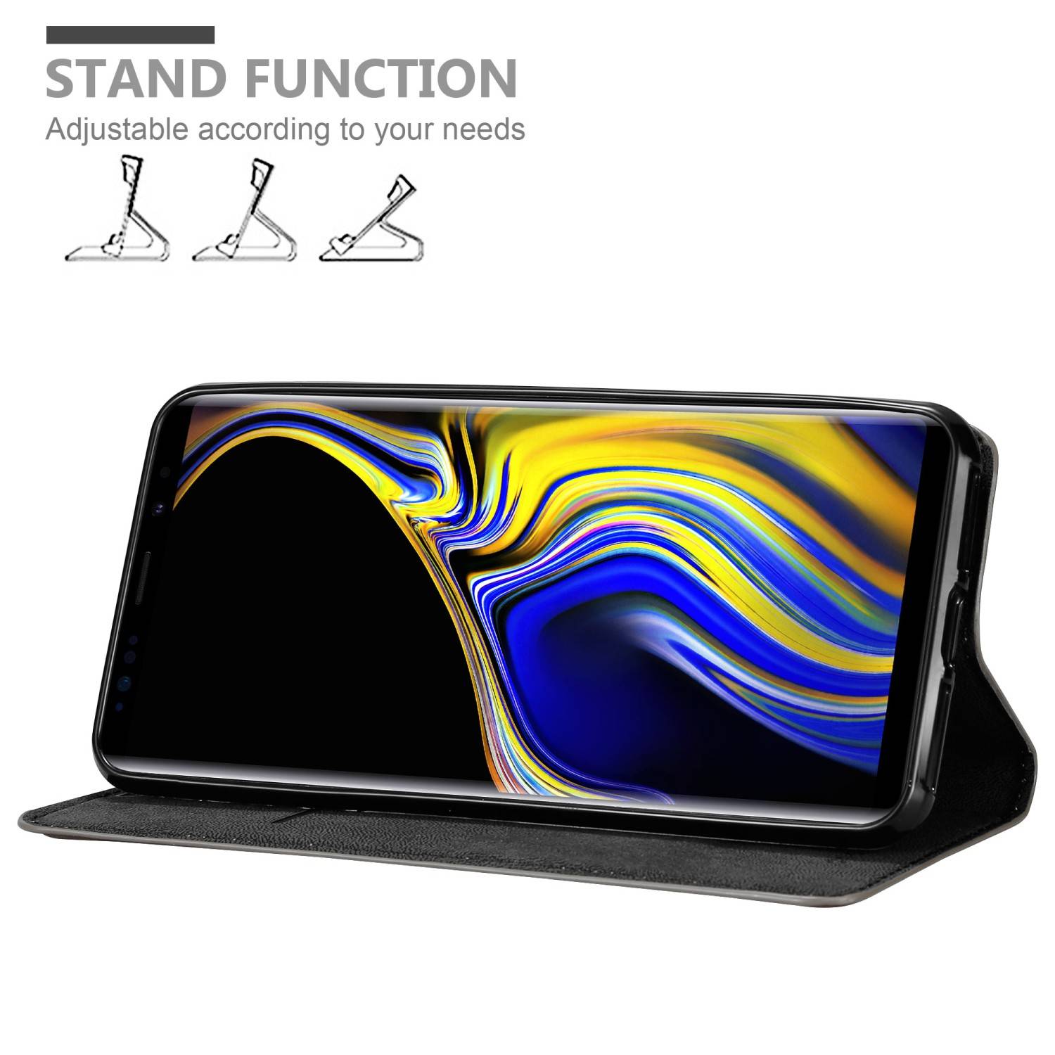 Cadorabo Hülle für Samsung Galaxy NOTE 9 Schutz Hülle in Braun Handyhülle Etui Case Cover Magnetverschluss