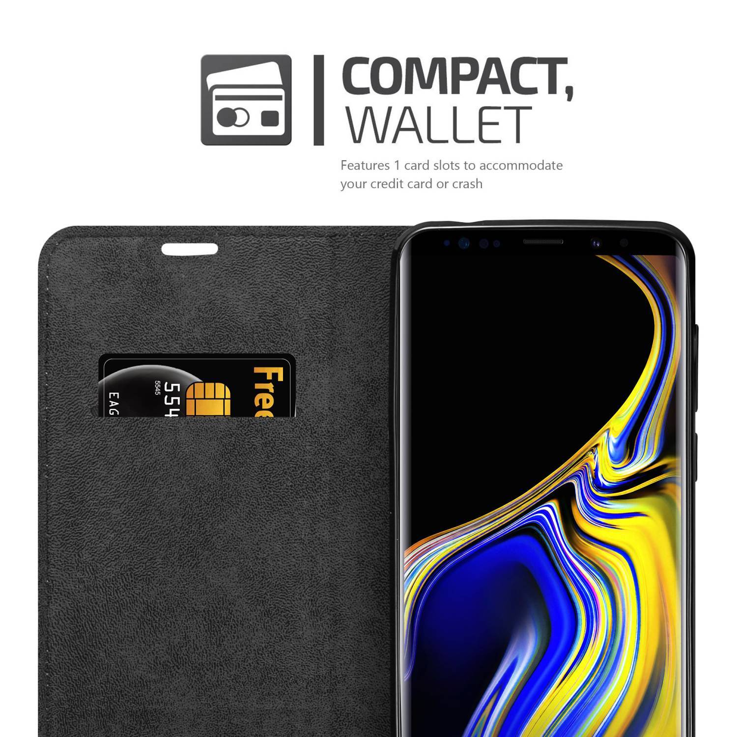 Cadorabo Hülle für Samsung Galaxy NOTE 9 Schutz Hülle in Braun Handyhülle Etui Case Cover Magnetverschluss