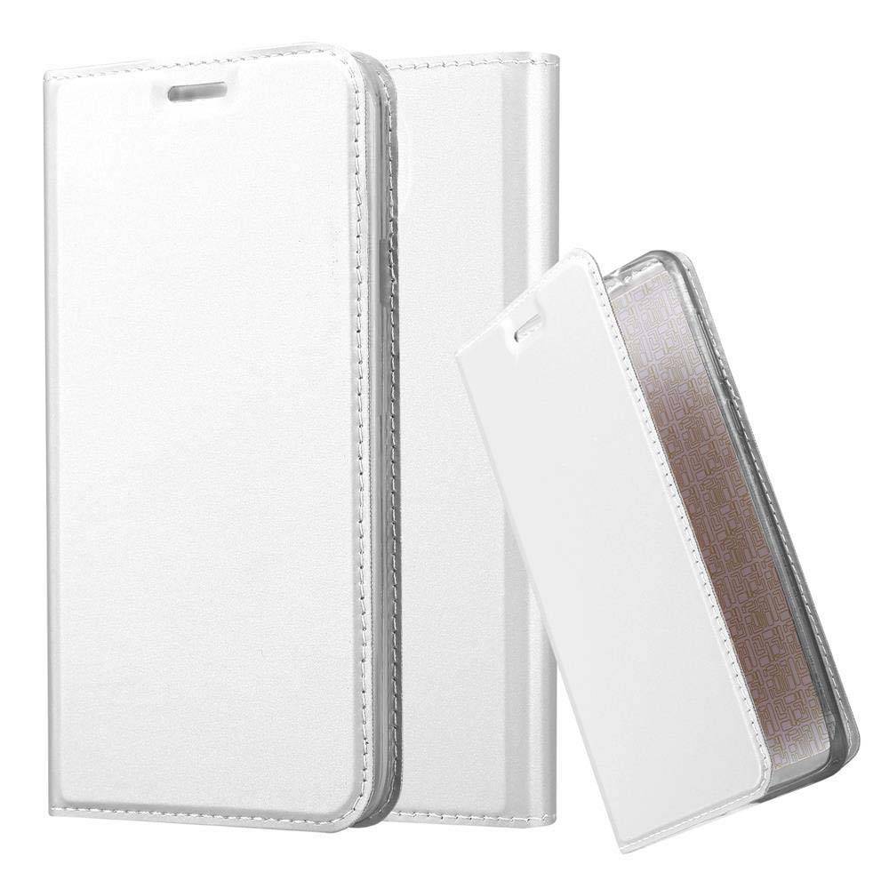 Cadorabo Handyhülle für Samsung Galaxy S4 ACTIVE Schutz Hülle in Silber Cover Etui Book Case Booklet