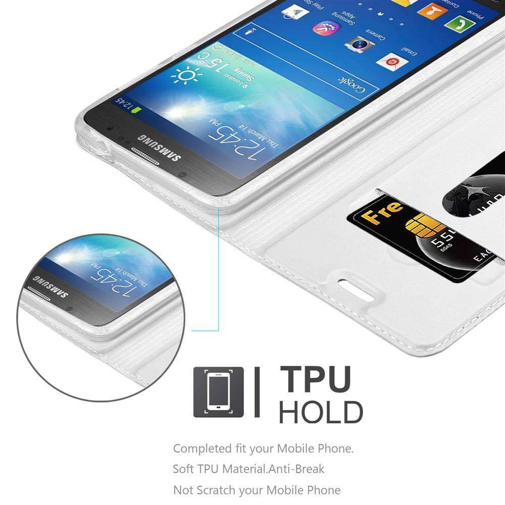 Cadorabo Handyhülle für Samsung Galaxy S4 ACTIVE Schutz Hülle in Silber Cover Etui Book Case Booklet
