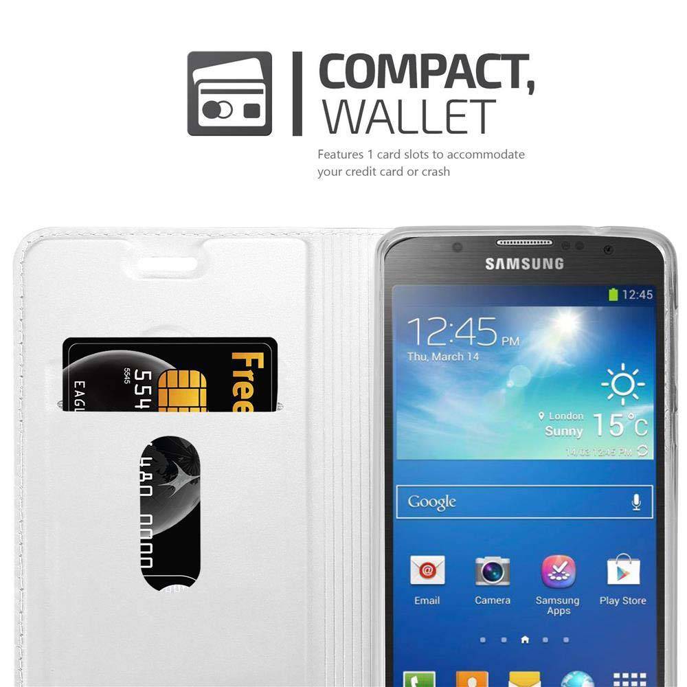 Cadorabo Handyhülle für Samsung Galaxy S4 ACTIVE Schutz Hülle in Silber Cover Etui Book Case Booklet