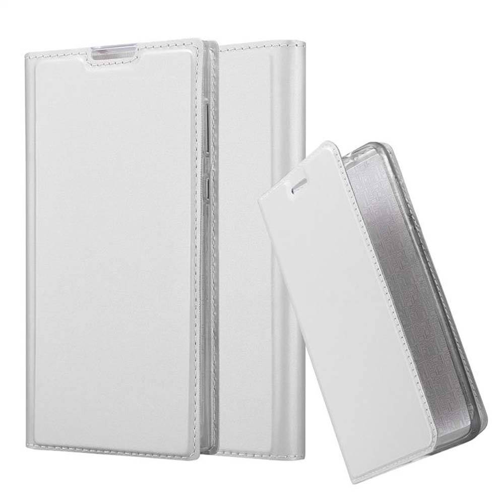 Cadorabo Handyhülle für Sony Xperia L1 Schutz Hülle in Silber Cover Etui Book Case Booklet