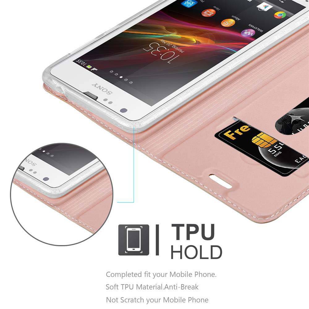 Cadorabo Handyhülle für Sony Xperia SP Schutz Hülle in Rosa Cover Etui Book Case Booklet