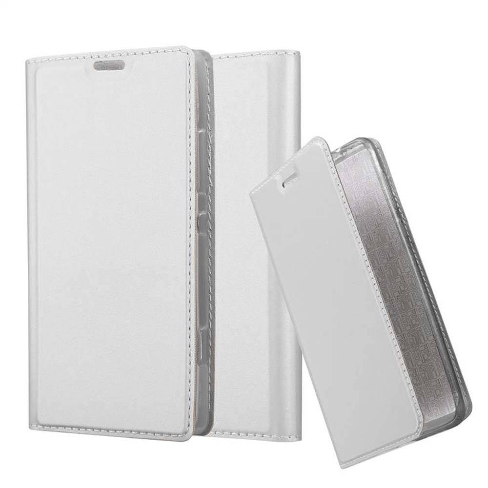 Cadorabo Handyhülle für Sony Xperia SP Schutz Hülle in Silber Cover Etui Book Case Booklet