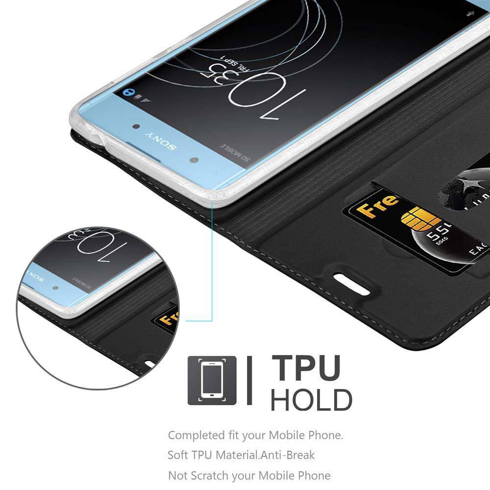Cadorabo Handyhülle für Sony Xperia XA1 Schutz Hülle in Schwarz Cover Etui Book Case Booklet