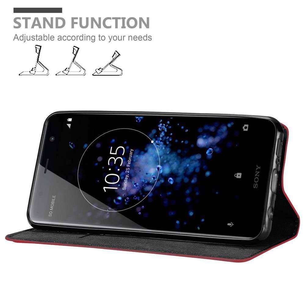 Cadorabo Hülle für Sony Xperia XZ2 PREMIUM Schutz Hülle in Rot Handyhülle Etui Case Cover Magnetverschluss
