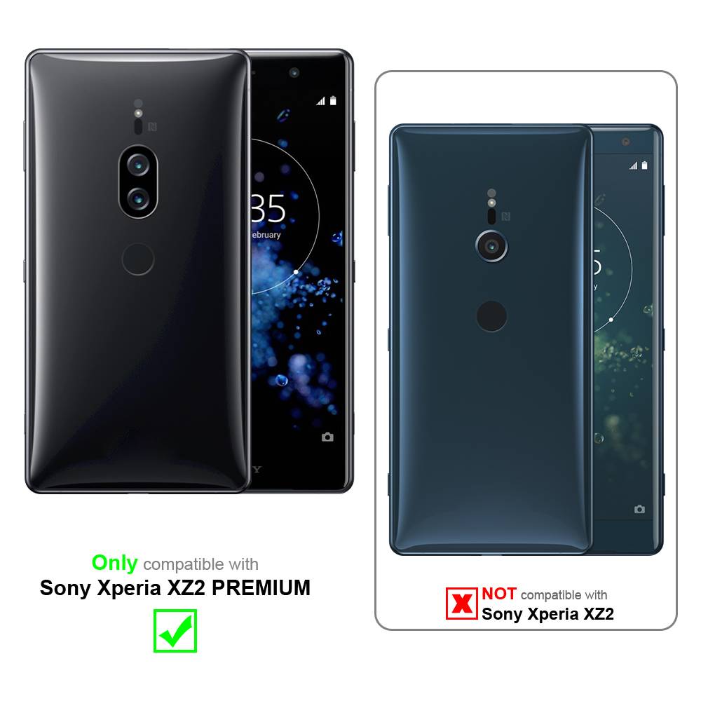 Cadorabo Hülle für Sony Xperia XZ2 PREMIUM Schutz Hülle in Schwarz Handyhülle Etui Case Cover Magnetverschluss