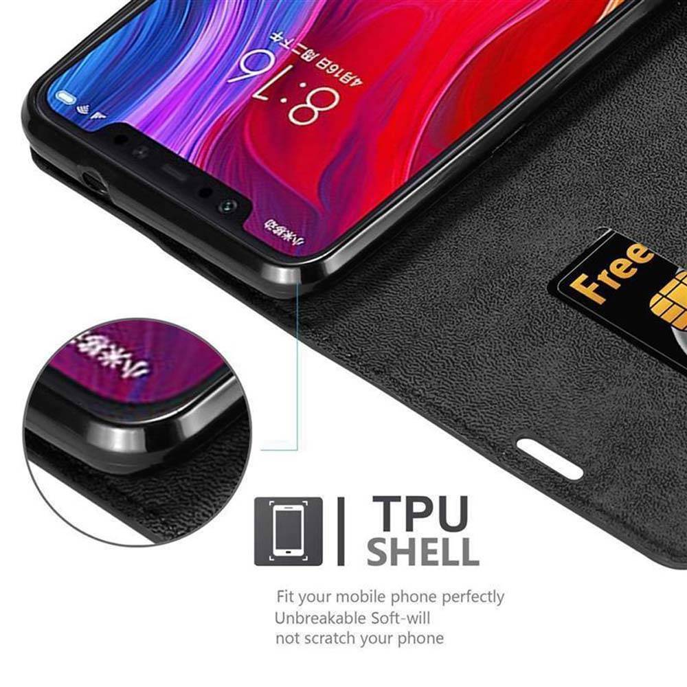 Cadorabo Hülle für Xiaomi Mi 8 Schutz Hülle in Schwarz Handyhülle Etui Case Cover Magnetverschluss