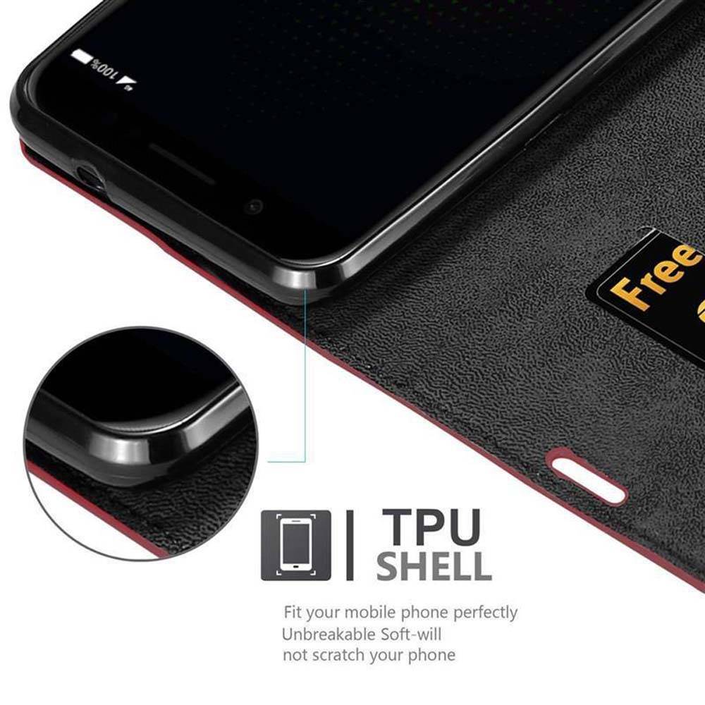 Cadorabo Hülle für Xiaomi BLACK SHARK Schutz Hülle in Rot Handyhülle Etui Case Cover Magnetverschluss