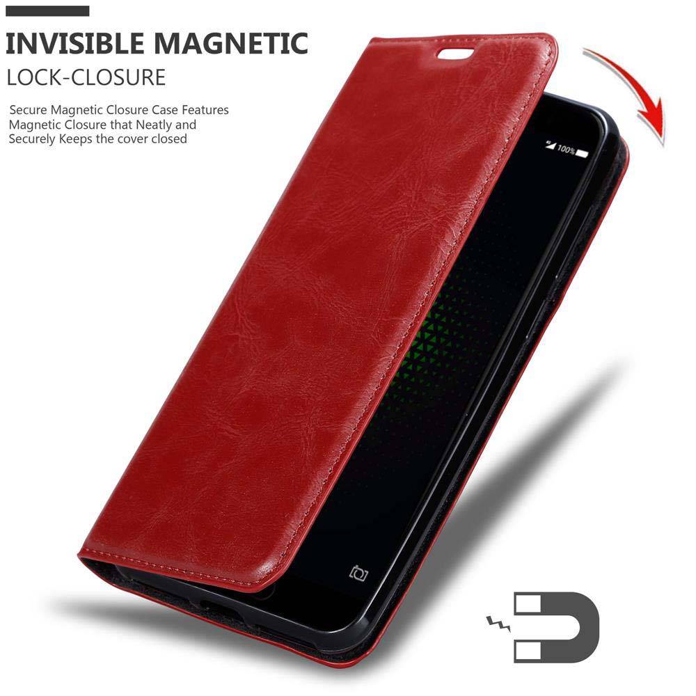 Cadorabo Hülle für Xiaomi BLACK SHARK Schutz Hülle in Rot Handyhülle Etui Case Cover Magnetverschluss