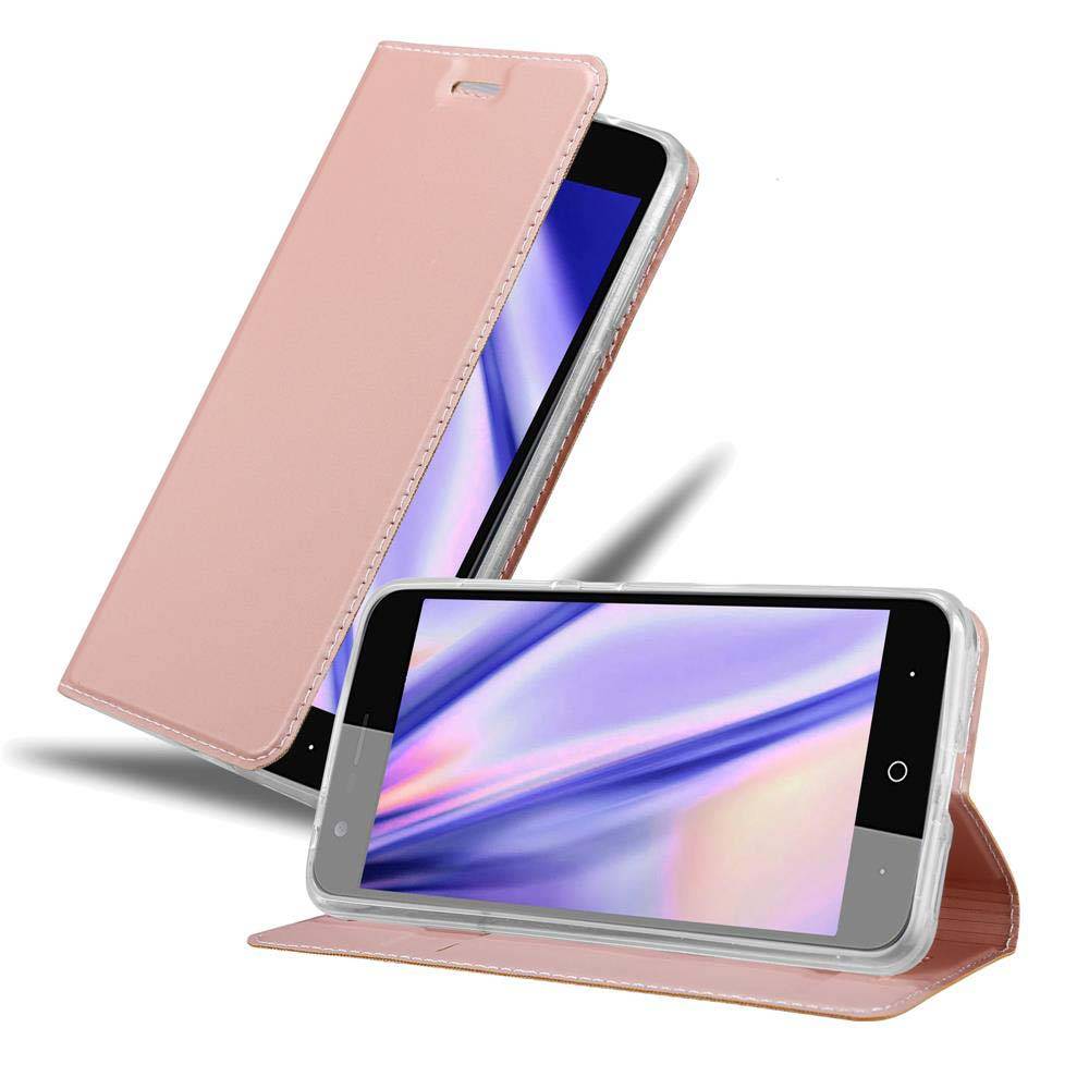 Cadorabo Handyhülle für ZTE Blade V8 Schutz Hülle in Rosa Cover Etui Book Case Booklet