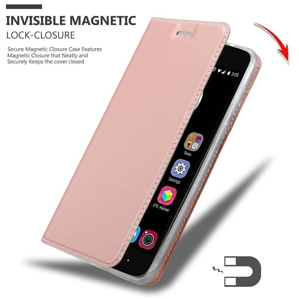 Cadorabo Handyhülle für ZTE Blade V8 Schutz Hülle in Rosa Cover Etui Book Case Booklet