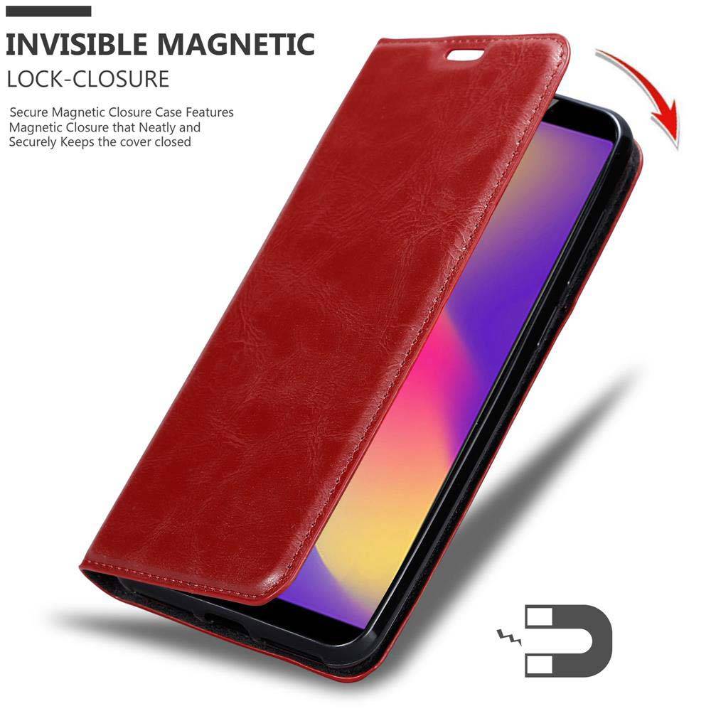 Cadorabo Hülle für ZTE Nubia N3 Schutz Hülle in Rot Handyhülle Etui Case Cover Magnetverschluss