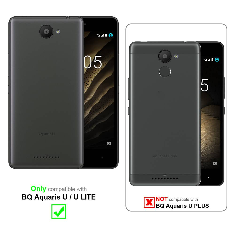 Cadorabo Panzer Folie für BQ Aquaris U / U Lite Schutzfolie in Transparent Gehärtetes Tempered Display-Schutzglas