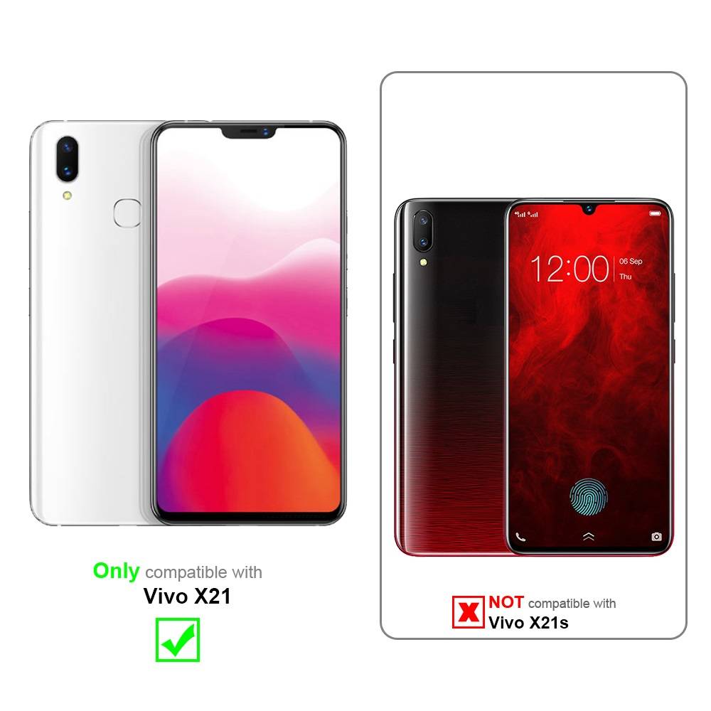 Cadorabo Panzer Folie für Vivo X21 Schutzfolie in Transparent Gehärtetes Tempered Display-Schutzglas