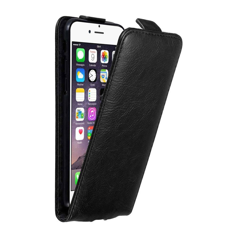 Cadorabo Hülle für Apple iPhone 6 / 6S Schutz Hülle in Schwarz Flip Etui Handyhülle Case Cover