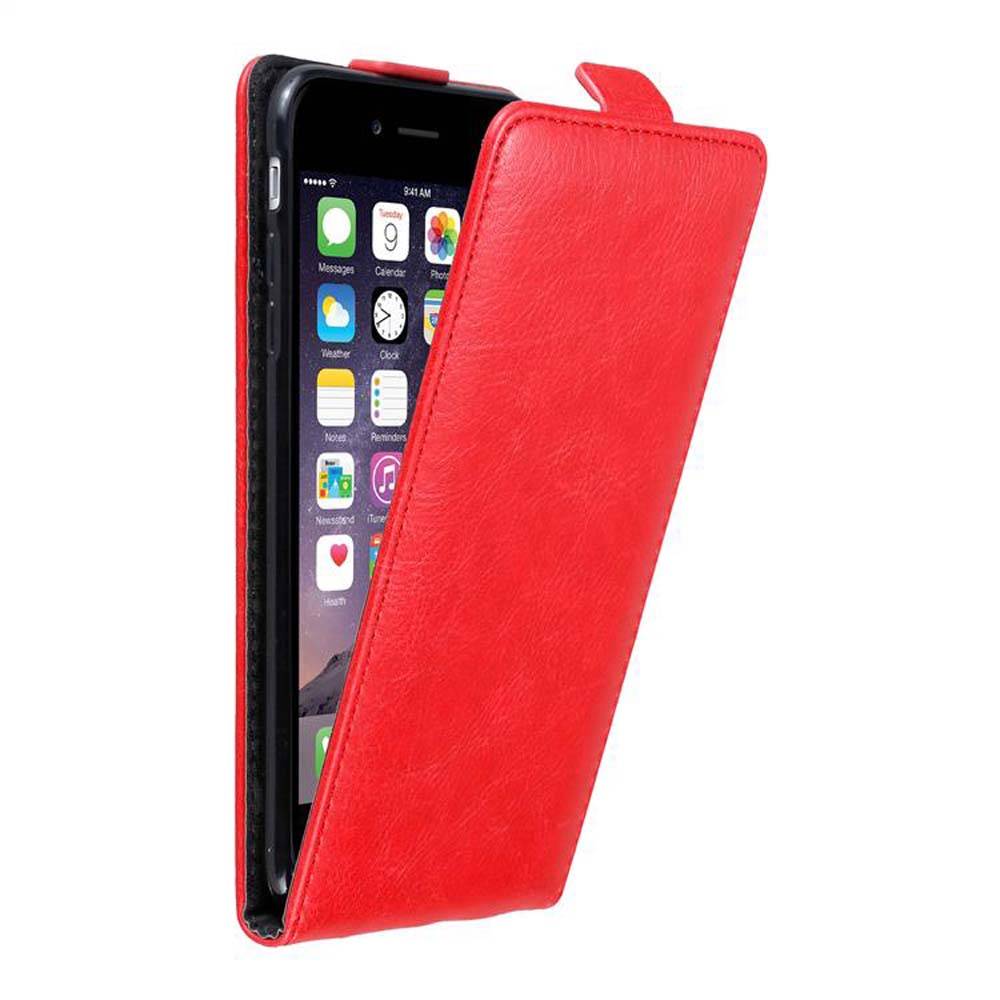 Cadorabo Hülle für Apple iPhone 6 PLUS / 6S PLUS Schutz Hülle in Rot Flip Etui Handyhülle Case Cover