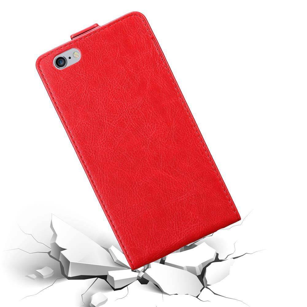 Cadorabo Hülle für Apple iPhone 6 PLUS / 6S PLUS Schutz Hülle in Rot Flip Etui Handyhülle Case Cover