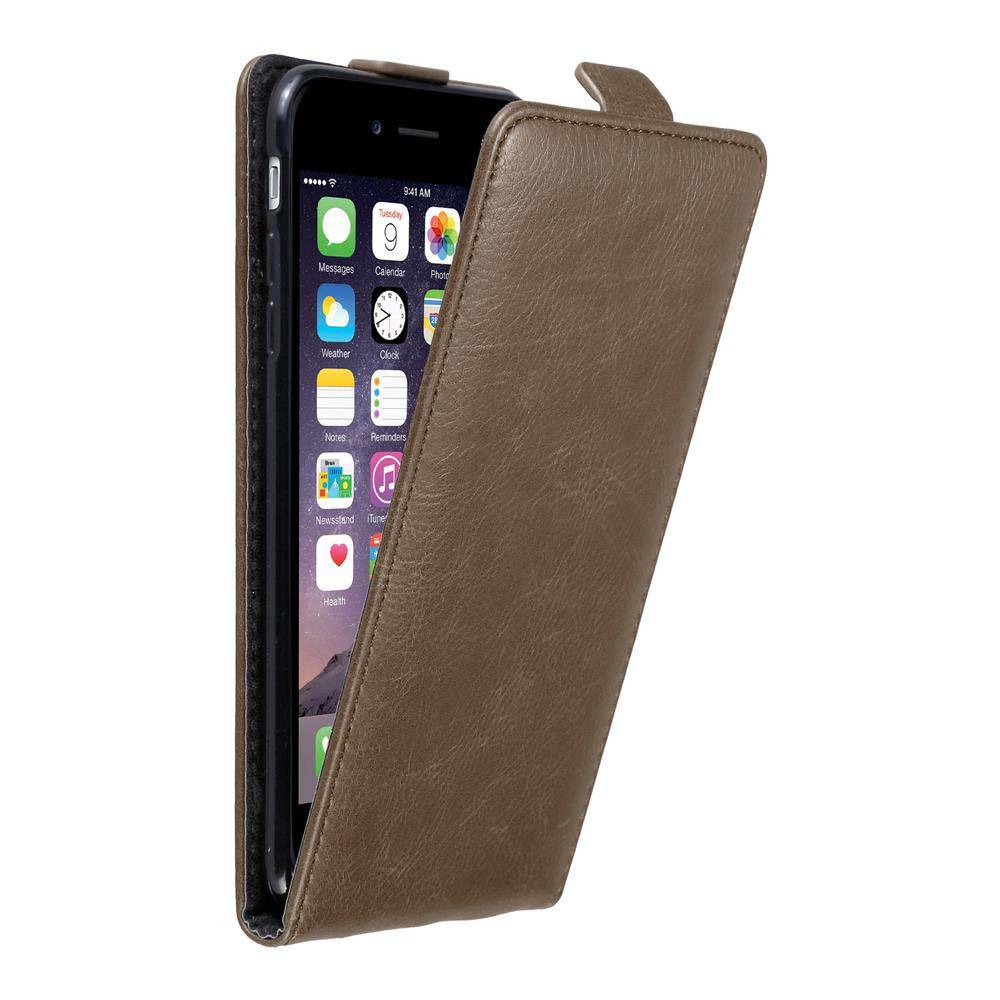 Cadorabo Hülle für Apple iPhone 6 PLUS / 6S PLUS Schutz Hülle in Braun Flip Etui Handyhülle Case Cover