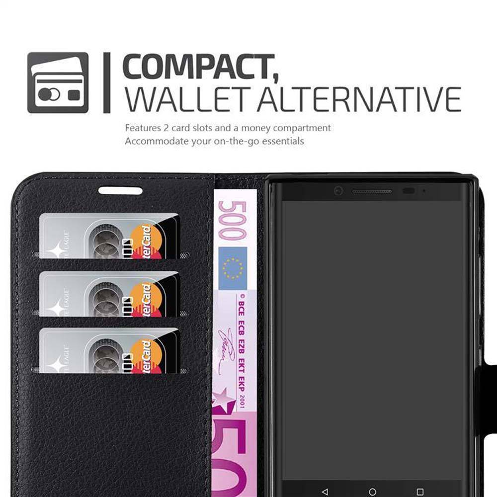 Cadorabo Hülle für Blackberry KEY 2 Schutz Hülle in Schwarz Handyhülle Etui Case Cover Magnetverschluss