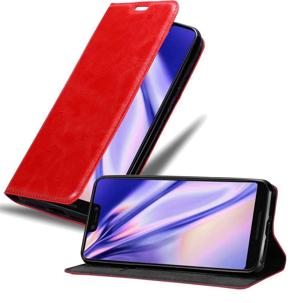 Cadorabo Hülle für Google PIXEL 3 XL Schutz Hülle in Rot Handyhülle Etui Case Cover Magnetverschluss