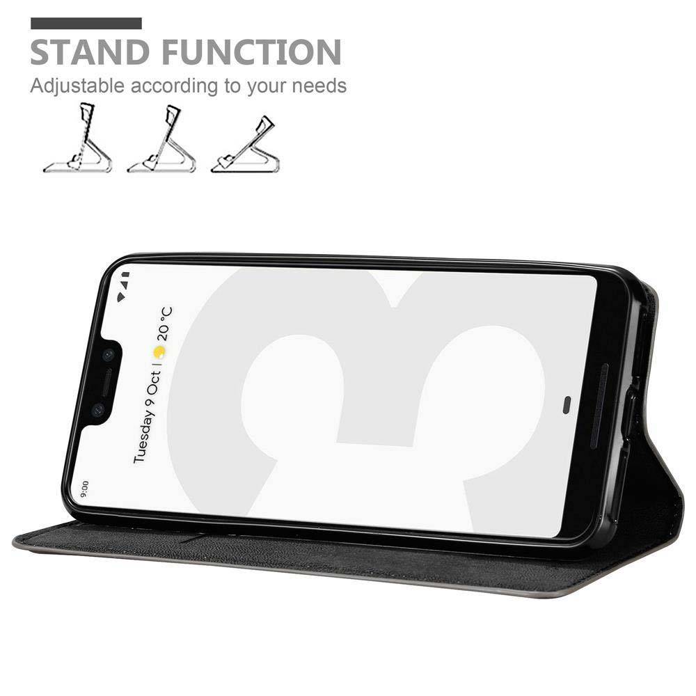 Cadorabo Hülle für Google PIXEL 3 XL Schutz Hülle in Braun Handyhülle Etui Case Cover Magnetverschluss