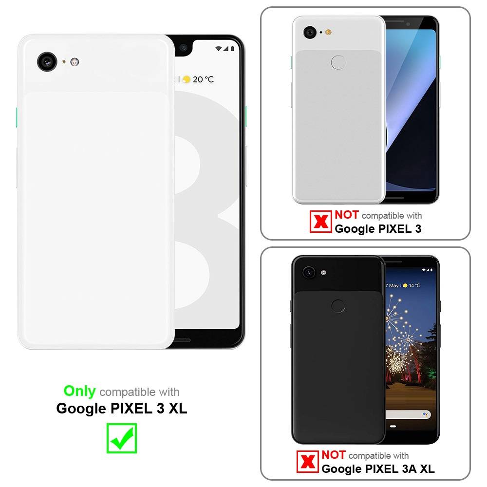 Cadorabo Hülle für Google PIXEL 3 XL Schutz Hülle in Schwarz Handyhülle Etui Case Cover Magnetverschluss